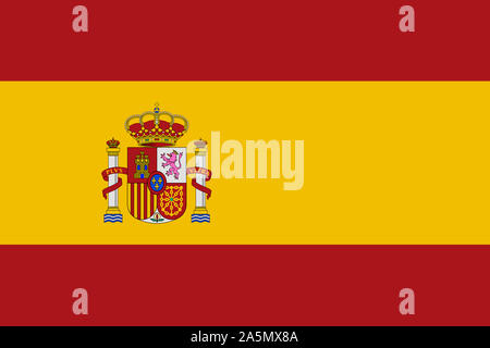 Ein Spanien Flagge Hintergrundbild rot gelb Crest Stockfoto