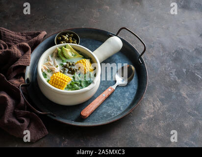 Ajiaco Colombiano. patato Suppe in Kolumbien, Kuba und Peru. Lateinamerika Stockfoto