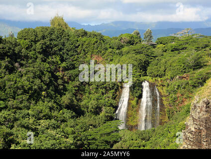 Aussichtspunkt für Opaekaa Falls - Kauai, Hawaii Stockfoto