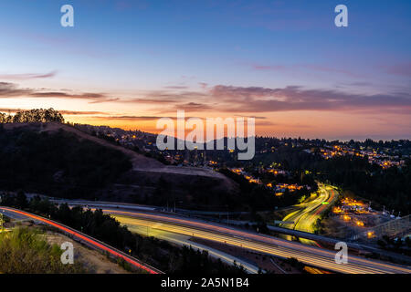 Über die San Francisco Bay Area Dawn Stockfoto