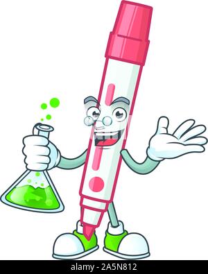 Professor Symbol rot White Board marker mit Maskottchen Stock Vektor