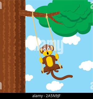 Schwingen Affen Stock Vektor