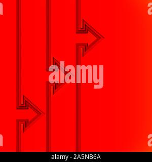 Bunte steigende Pfeile mit rotem Papier schneiden Schichten Stock Vektor