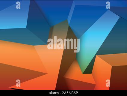 Zusammenfassung Hintergrund mit überlappenden blau und orange Würfel Stock Vektor