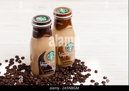 BANGKOK, THAILAND - 03. MÄRZ 2017: Flasche Starbucks Frappuccino trinken Kaffee 9,5 Unze. Stockfoto