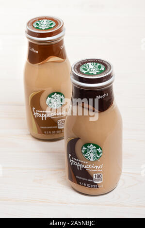 BANGKOK, THAILAND - 03. MÄRZ 2017: Flasche Starbucks Frappuccino trinken Kaffee 9,5 Unze. Stockfoto