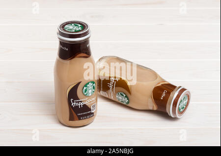 BANGKOK, THAILAND - 03. MÄRZ 2017: Flasche Starbucks Frappuccino trinken Kaffee 9,5 Unze. Stockfoto