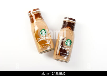 BANGKOK, THAILAND - 03. MÄRZ 2017: Flasche Starbucks Frappuccino trinken Kaffee 9,5 Unze. Stockfoto