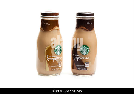 BANGKOK, THAILAND - 03. MÄRZ 2017: Flasche Starbucks Frappuccino trinken Kaffee 9,5 Unze. Stockfoto