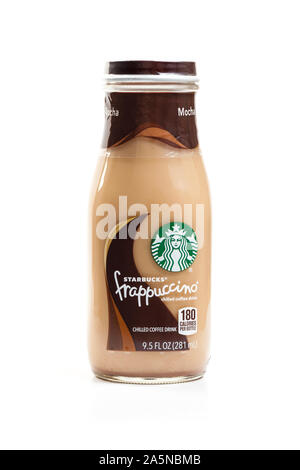 BANGKOK, THAILAND - 03. MÄRZ 2017: Flasche Starbucks Frappuccino trinken Kaffee 9,5 Unze. Stockfoto