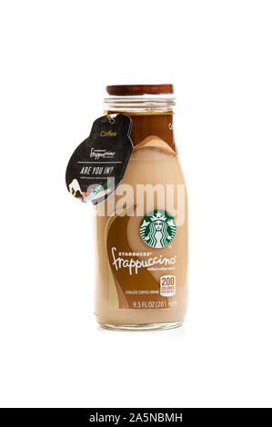 BANGKOK, THAILAND - 03. MÄRZ 2017: Flasche Starbucks Frappuccino trinken Kaffee 9,5 Unze. Stockfoto