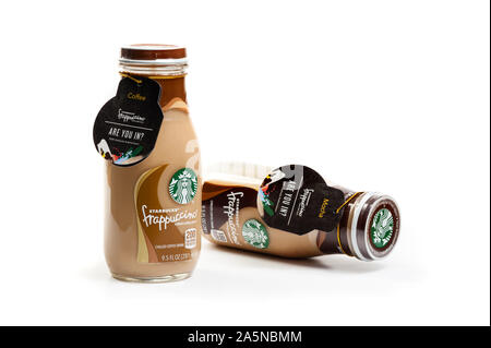 BANGKOK, THAILAND - 03. MÄRZ 2017: Flasche Starbucks Frappuccino trinken Kaffee 9,5 Unze. Stockfoto