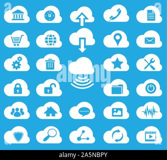 Cloud Computing vektor Icon Set Stock Vektor