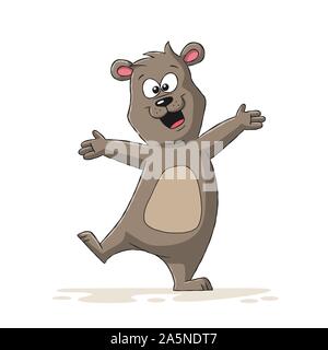 Happy cartoon tragen. Hand Vector Illustration mit separaten Ebenen gezeichnet. Stock Vektor