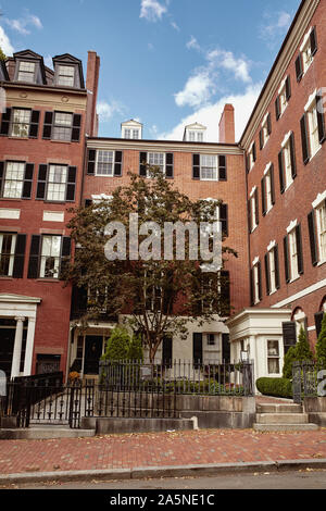 Boston, Massachusetts - Oktober 3., 2019: Außen Nichols House Museum im historischen Beacon Hill Viertel von Boston Stockfoto