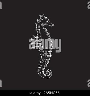 Wasser Pferd Vector Illustration. Wasser Pferd Hand zeichnen. Wasser horse logo Vektor. Sea Horse Logo Stock Vektor