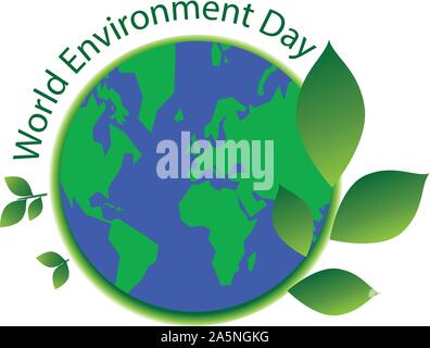 Tag der Umwelt unterzeichnen, grüne Welt Konzept Stock Vektor