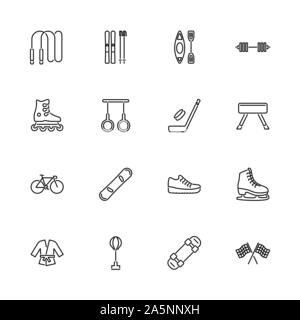 Sport, Training outline Icons Set - schwarzes Symbol auf weißem Hintergrund. Sport, Training einfache Illustration Symbol gesäumten Einfachheit unterzeichnen. Flache Vektor Stock Vektor