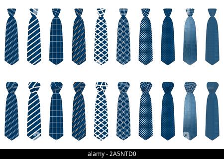Abbildung auf Thema große Krawatten, Krawatten verschiedener Größe. Krawatte Muster bestehend aus Sammlung Kleidungsstücke Krawatte für celebrati Stock Vektor