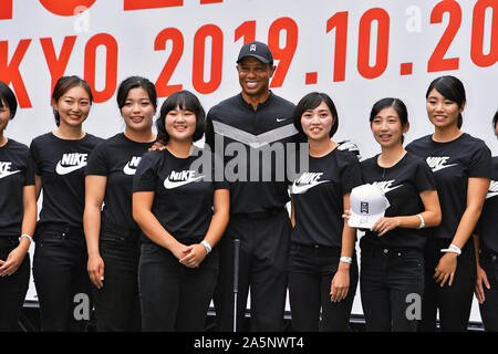 Tokio, Japan. Okt, 2019 20. Tiger Woods an der 'Tiger zurück" Workshop in der Meiji Universität. Tokio, 20.10.2019 | Verwendung der weltweiten Kredit: dpa/Alamy leben Nachrichten Stockfoto