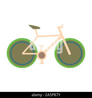Grüne double wheeler Fahrrad mit Räder gefüllt Stock Vektor