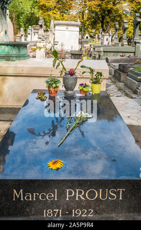 Grabstätte der französische Schriftsteller Marcel Proust, Friedhof Pere Lachaise Stockfoto