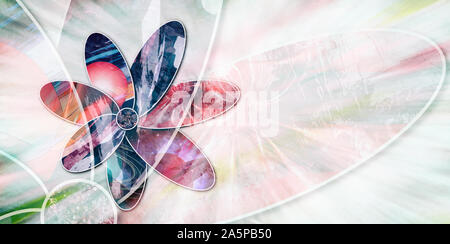 Abstraktes Bild einer Blume auf einem hellen Hintergrund Stockfoto