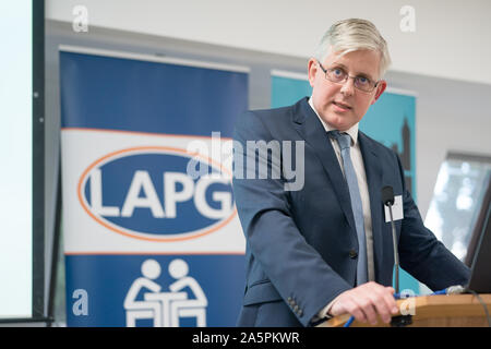 Chris Minnoch, CEO der LAPG, die im Rahmen der Prozesskostenhilfe 2019 Praktiker Gruppe (LAPG) jährliche Konferenz in Aston, Birmingham. Foto Datum: Freitag, Stockfoto