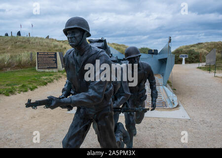 Higgins Boot Denkmal am Utah Beach, Normandie, Frankreich Stockfoto