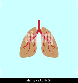 Lungen, medizinische Symbol. Vector Illustration, flache Bauform. Stock Vektor