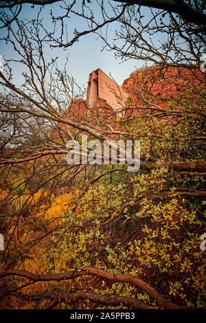 Kirche im Cathedral Rock, Sedona, Arizona. Stockfoto