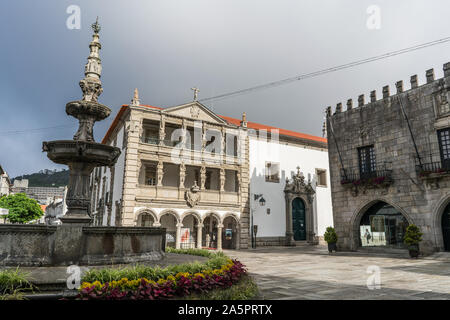 Hauptplatz in Viana do Castelo, Portugal, Europa. Camino portugiesisch. Stockfoto