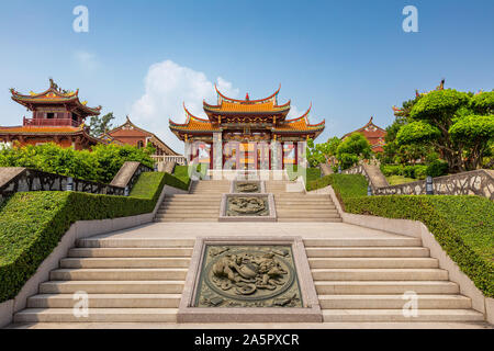 A-Ma Cultural Village am Macau, China. die Übersetzung der chinesischen Zeichen ist, werden "Macao Tin Hau Tempel' Stockfoto