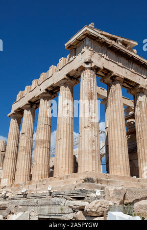 Parthenon auf der Akropolis von Athen, Griechenland. Stockfoto