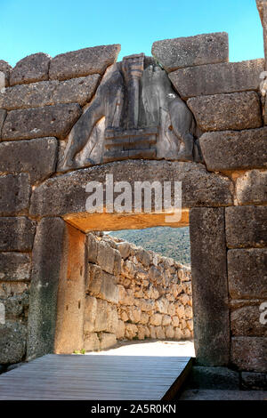 Lion Gate bei Mykene, Griechenland Stockfoto