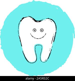 Einfachen vektor Abbildung: Gesundheit lächelnd Zahn ohne Karies. Stock Vektor