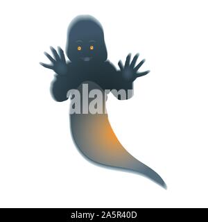 Vector Illustration eines dcary dark Ghost mit Lbright Augen. Stock Vektor