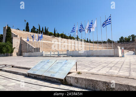 Panathenaic oder römischen Kallimarmaro Stadion der ersten Olympischen Spiele in Athen, Griechenland. Stockfoto