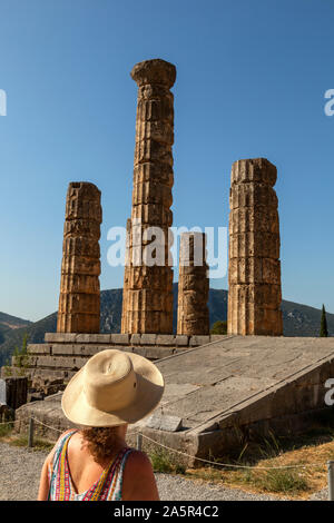 Der Tempel des Apollo, Delphi, Griechenland Stockfoto