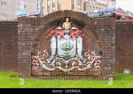 Glasgow Wappen außerhalb der Stadt Glasgow schottischer Feuer- und Rettungsstation, Port Dundas Road, Glasgow, Schottland, Großbritannien Stockfoto