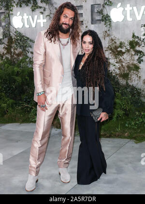 WESTWOOD, LOS ANGELES, Kalifornien, USA - 21. Oktober: Schauspieler Jason Momoa und Frau/Schauspielerin Lisa Bonet Ankommen bei der Weltpremiere des Apple TV+ee' im Fox Village Theater am 21. Oktober 2019 in Westwood, Los Angeles, Kalifornien, USA. (Foto von Xavier Collin/Image Press Agency) Stockfoto