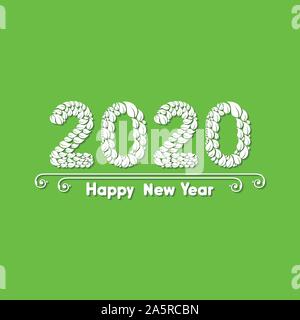 Abbildung: Gruß für das neue Jahr 2020 Vektor Stock Vektor