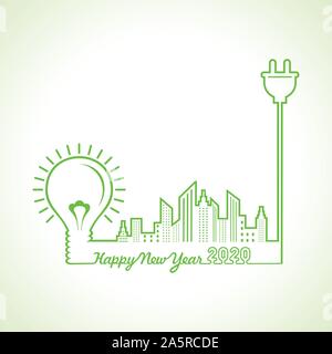 Abbildung: Gruß für das neue Jahr 2020 Vektor Stock Vektor