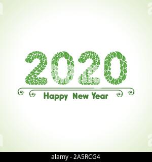 Abbildung: Gruß für das neue Jahr 2020 Vektor Stock Vektor