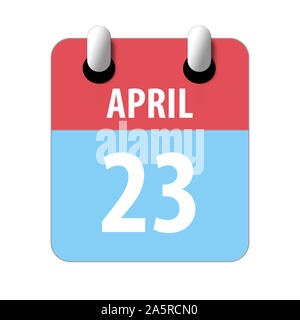 April 23. Tag 23 Monat, Einfacher Kalender Symbol auf weißem Hintergrund. Planung. Zeit-management. Der Kalender Symbole für Web Design. Feder, Monat, Stockfoto