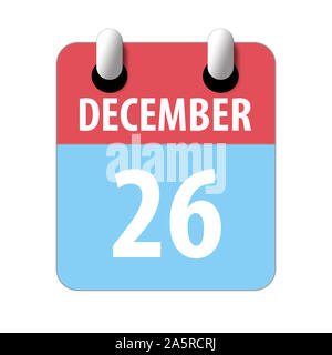 26. Dezember. Tag 26 Monat, Einfacher Kalender Symbol auf weißem Hintergrund. Planung. Zeit-management. Der Kalender Symbole für Web Design. winter Mont Stockfoto