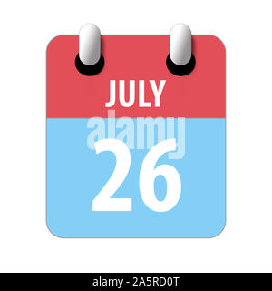 Am 26. Juli. Tag 26 Monat, Einfacher Kalender Symbol auf weißem Hintergrund. Planung. Zeit-management. Der Kalender Symbole für Web Design. Sommer Monat, d Stockfoto