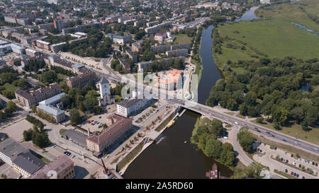 Luftaufnahme der Stadt Jelgava Lettland Zemgale drone Ansicht von oben Stockfoto