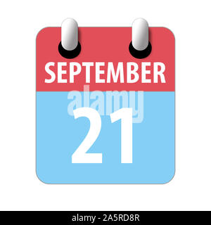 September 21.. 20. Tag des Monats, Einfacher Kalender Symbol auf weißem Hintergrund. Planung. Zeit-management. Der Kalender Symbole für Web Design. Herbst mon Stockfoto