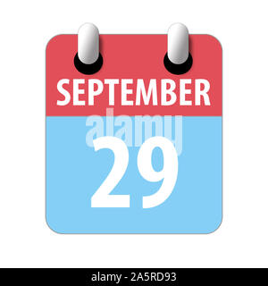 Zum 29. September. 29. Tag des Monats, Einfacher Kalender Symbol auf weißem Hintergrund. Planung. Zeit-management. Der Kalender Symbole für Web Design. Herbst mon Stockfoto